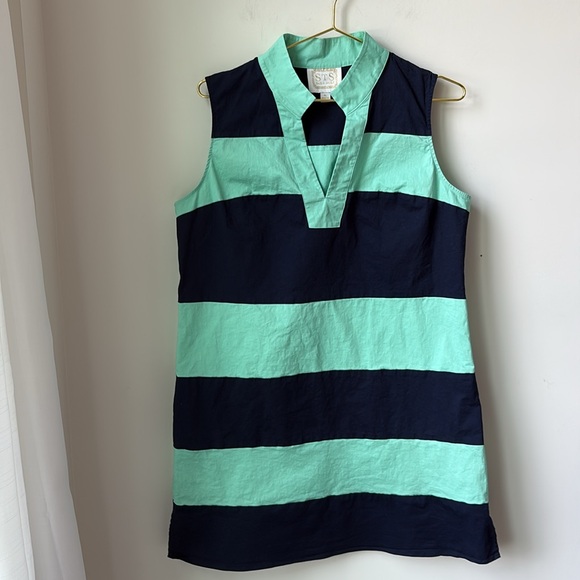 Sail to Sable Dresses & Skirts - Sail to Sable Shake It All Shift Dress in Cabbage/Navy Stripes Preppy Size XL